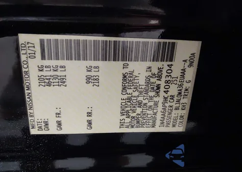 2017 Nissan Maxima 3.5 S from USA, damaged, VIN 1N4AA6AP9HC408304